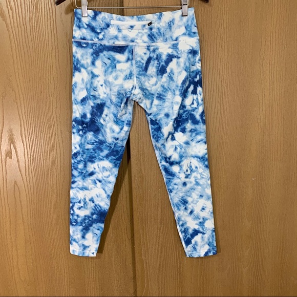 Seafolly Tie Dye Legging Blue White Zip Pockets Size Medium M - Picture 6 of 9